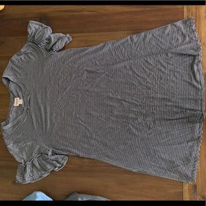 Black and white striped dress